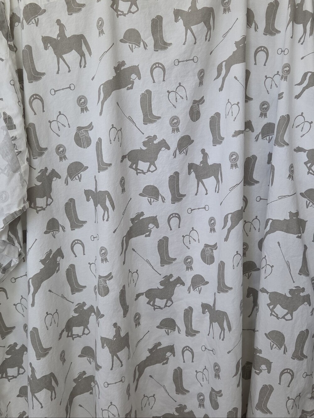 Isaac Mizrahi New York Twin Sheet Set Equestrian Horse Print 100% Cotton 3 Pc - Picture 3 of 5